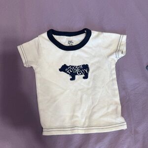 Tough Little Guy White and Navy Bear T-Shirt